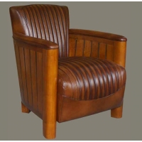 Fauteuil club cognac cuir vintage