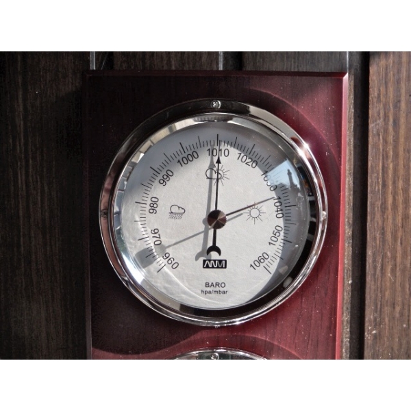 Thermomètre hygromètre boitier laiton couleur or - Marie Galante