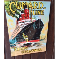 LAQUE SUR BOIS PAQUEBOT QUITANIA CUNARD LINE