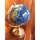Globe terrestre sur pied bois et laiton