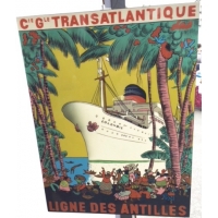 LAQUE SUR BOIS PAQUEBOT  L'ATLANTIQUE