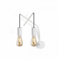 Applique design double blanc Moretti Luce