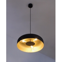 lustre laiton noir mat  3 lampes Moretti Luce