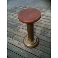 Tabouret de bar bateau laiton et bois