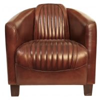 Fauteuil club sport Benodet cuir vintage