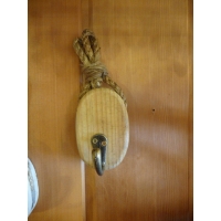 PORTE MANTEAU POULIE MARINE BOIS NATUREL