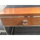 Grand meuble bureau inox bois et cuir