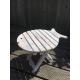 Tabouret poisson pliant en bois