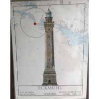 Plaque metal phare breton Eckmuhl