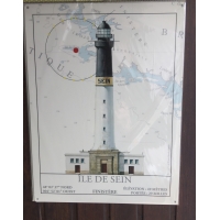 Plaque metal phare breton ile de sein  30x40