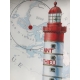 Plaque metal phare breton Saint Mathieu Finistère 30x40