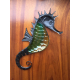 Hippocampe mural verre et metal décoration marine
