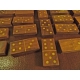 Coffret de jeu de 28 dominos palissandre et laiton
